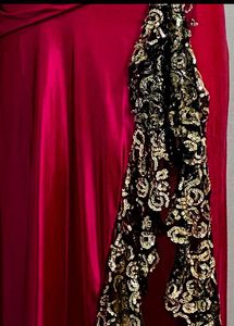 Elegant Burgundy &amp; Lace Formal Gown
