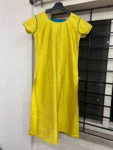 Lemon Yellow Kurti With Dupatta