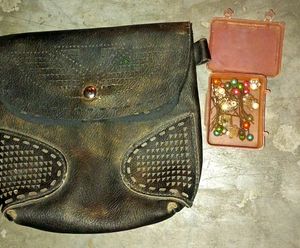 Mini Black Leather Purse And Hair Accessories Free
