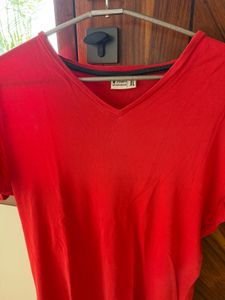 Red V-Neck T-Shirt