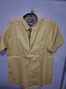 Yellow Patterned Short Sleeve Shirt