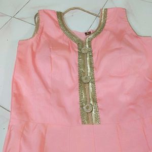 New Gown With Contrast Dupatta