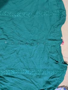 Green Embroidered Top