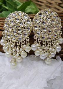 Golden Kundan With Pearls Earrings.Brand New.