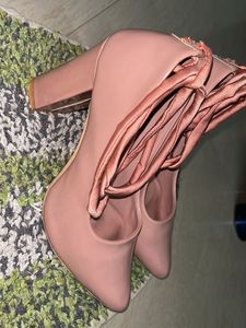 Nude Pink Block Heels