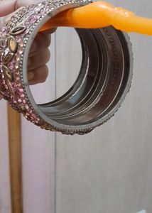 Pink Colour Bangales Set