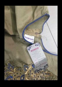 Elegant Gold &amp; Blue Indian Dress
