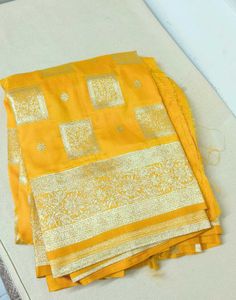 Yellow Banarasi Silk Saree