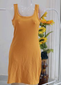 Yellow Ribbed Dress