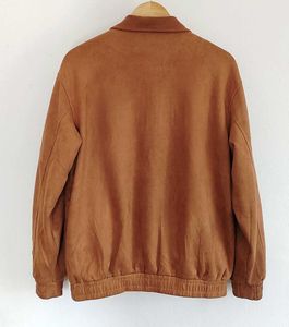 Retro Suede Bomber Jacket