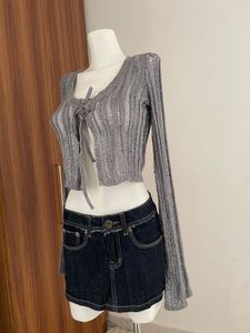 Sparkling Silver Crop Top