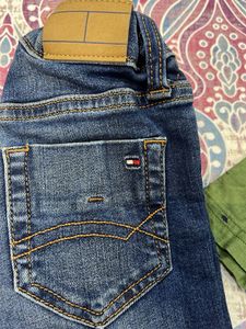 Boys Outfit: Jeans &amp; Green Button-Down Shirt