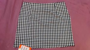 Black and White A-line Skirt With Golden Buttons