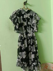 Black Foral Dress For Girls