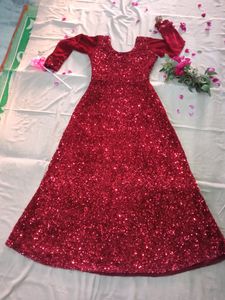 MAROON SEQUENCE GOWN