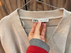Zara Knit Cardigan, Puffy sleeves, Chic style