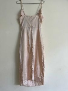 Elegant Nude Slit Dress