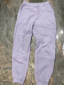 Lavender Zipper Detail Pants