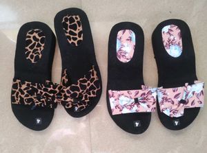 Floral & Animal Print Bow Sandals