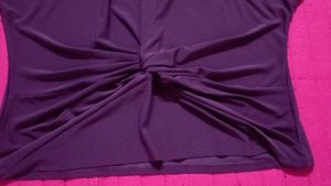 Elegant Purple Knot-Front Top