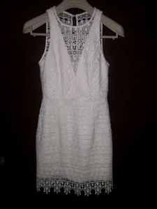 White Lace Mini Dress