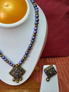 Handmade Terracotta Lavender Jewell Set
