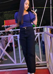 Beautiful Navy Blue Crop Top For Women