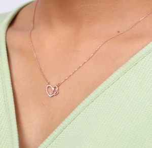 GIVA 925 REAL SILVER heart Necklace (Rose Gold)