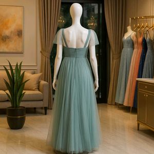 Elegant Seafoam Tulle Gown