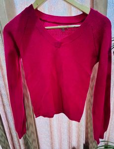 Puffed Sleeves Pink Crop Pullover
