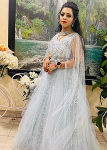 Powder Blue Elegant Party Gown