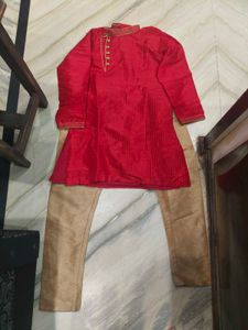 Boys Red Kurta Set