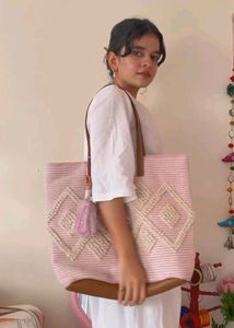Anouk Pink Aesthetic Desi Tote Side Bag