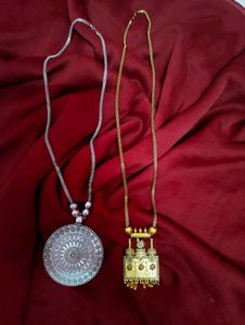 Combo Of Two Necklace Set - Silver and Gold