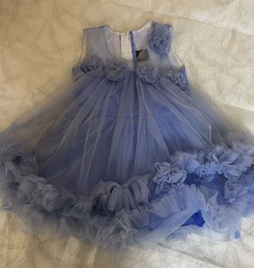 Cute Blue Flower Girl Dress
