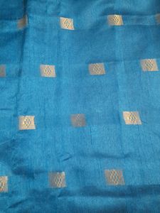 Peacock Blue Grand Saree with Contrast Blouse