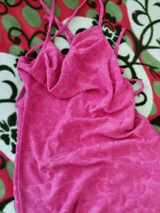 Salee🪅Pinteresty Criss Cross Back Pink Dress
