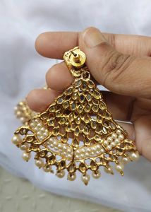 GOLDEN KUNDAN &amp; PEARLS CHANDELIERS 🎀