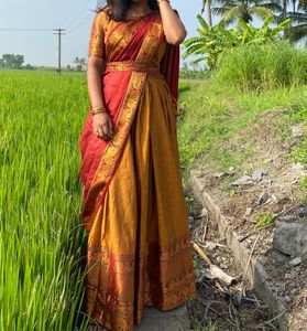 Golden Red Dhavani Set