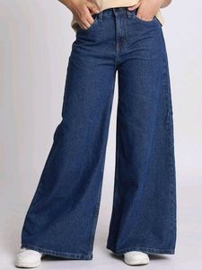 neavy blue Wide Leg Denim Jeans
