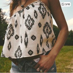 Zara New Limited Edition Cotton Bohemian Top