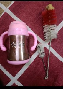Combo Of Camera Steel Feeding Bottle With Brush