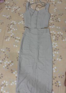 Solid Turn Down Collar Co-ord Set