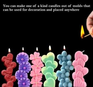 Heart &amp; Flower Shaped Candles Set Of 1