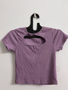 Cute Lilac Cutout Top