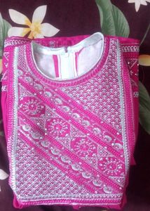 Pink Kurti With Plazzo Set