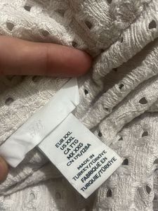 H&amp;M eyelet detail cream long sleeves
