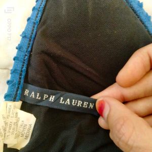 Blue Textured Bikini Top