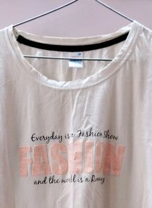 A Slim Cream Colour T- Shirt Casual
