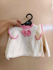 Kookir Kids Adorable Pink Bow Baby Top And Bottom